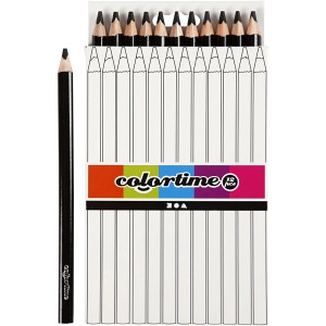 Colortime Buntstifte, L 17,45 cm, Mine 5 mm, JUMBO, Schwarz, 12Stk/ 1