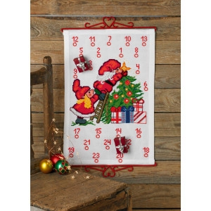 Permin Stickerei-Set Weihnachtskalender Elfen Dekorationen Baum 38x56c