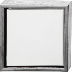 Leinwand mit Holzrahmen, Größe 20x20 cm, 360 g, Antiksilber, Weiß, 1 S
