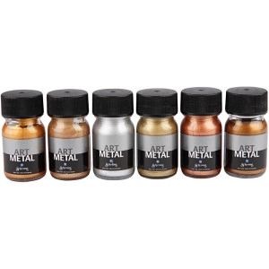 Art Metal Farbe, Metallic-Farben, 6x30ml/ 1 Pck