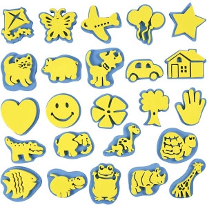 Moosgummi-Stempel, H 6-8 cm, B 6-8 cm, 24Stk/ 1 Pck