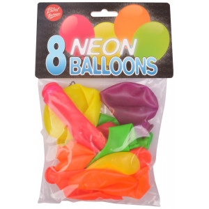 Bini Neon Ballons Farbenmix Ø26cm - 8 Stk