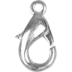 Karabinerhaken, L 12 mm, Versilbert, 100Stk/ 1 Pck