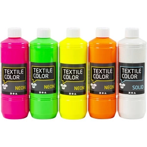 Textilfarbe, Sortierte Farben, 5x500ml/ 1 Pck