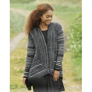 Midnight Roads by DROPS Design - Strickmuster mit Kit Jacke mit Kragen - Small
