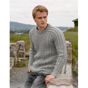 Dreams of Aran by DROPS Design - Strickmuster mit Kit Männer-Pullover - Large