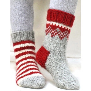 Twinkle Toes by DROPS Design 4 - Strickmuster mit Kit Socken Grau Größ - 24/25