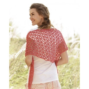Evening Evelyn by DROPS Design - Häkelmuster mit Kit Tuch 39x158cm - One Size
