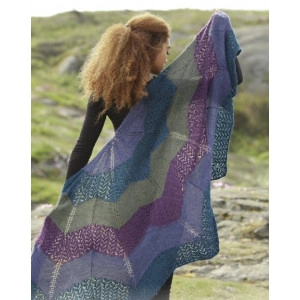 Aurora Borealis by DROPS Design - Strickmuster mit Kit Tuch mit zick-Z - 148 x 74 cm