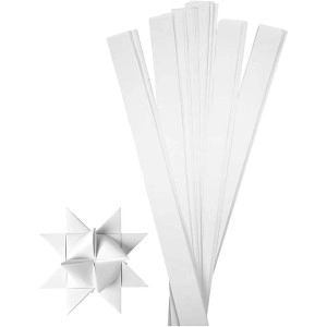 Papierstreifen für Sterne, L 73 cm, B 25 mm, D 11,5 cm, Weiß, 100Strei