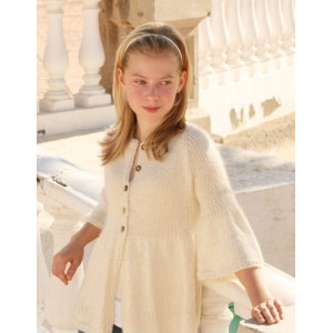 Abril by DROPS Design - Strickmuster mit Kit Jacke mit Rippchen- und R - 9/10 år