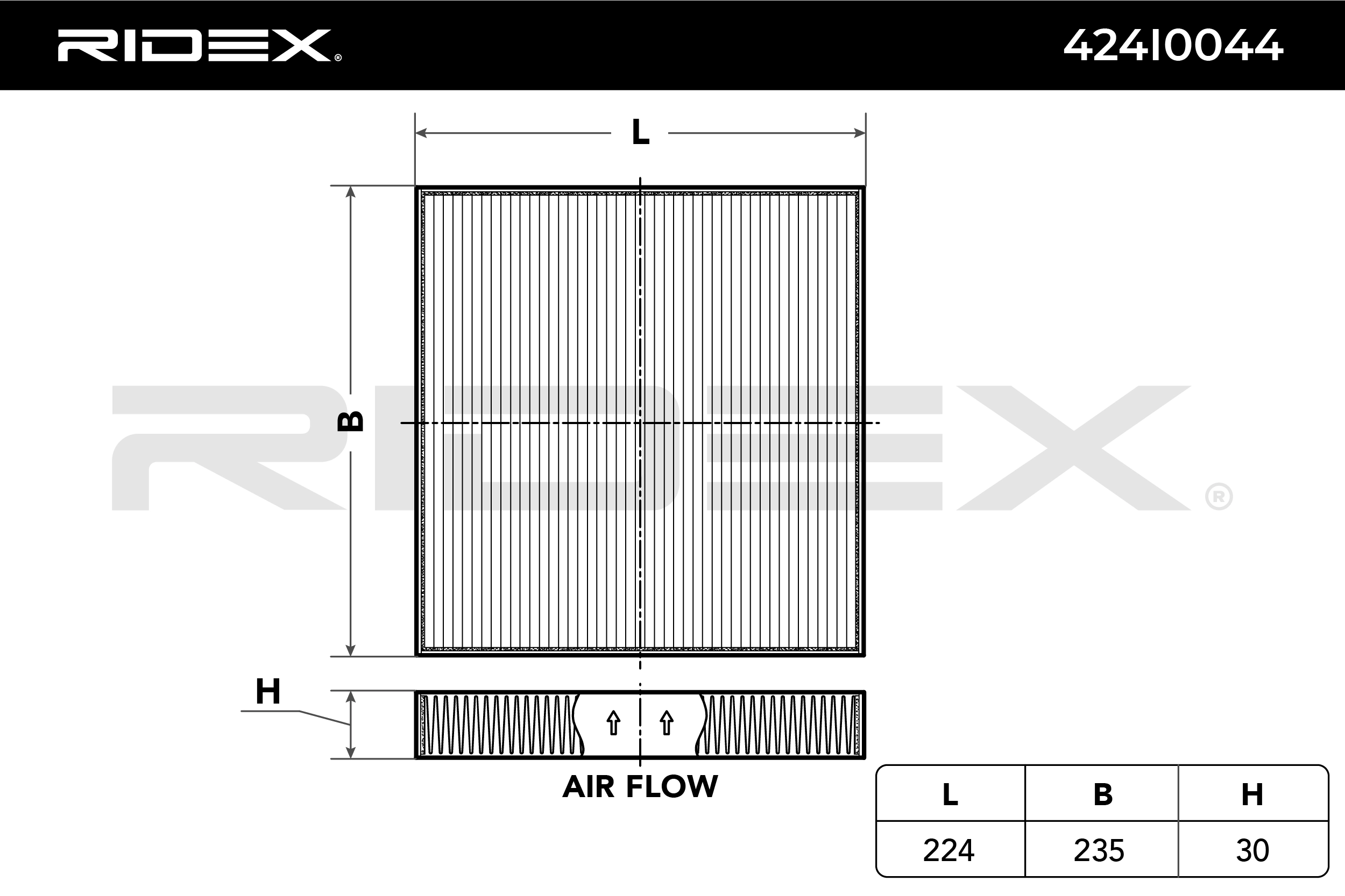 RIDEX Innenraumfilter 424I0044 Filter, Innenraumluft,Pollenfilter HONDA,GREAT WALL,CR-V III (RE),Accord VII Limousine (CL, CN),CR-V IV (RM_)