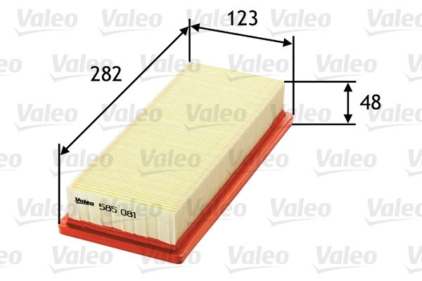 VALEO Luftfilter 585081 Motorluftfilter,Filter für Luft FORD,RENAULT,FIAT,KA (RU8),Clio III Schrägheck (BR0/1, CR0/1),MODUS / GRAND MODUS (F/JP0_)