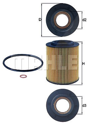 MAHLE ORIGINAL Ölfilter OX 154/1D Motorölfilter,Filter für Öl BMW,WIESMANN,ALPINA,3 Limousine (E46),3 Limousine (E90),5 Limousine (E60)