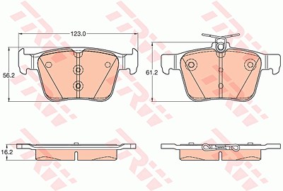 TRW Bremsbelagsatz GDB1957 Bremsbeläge,Bremsklötze VW,AUDI,SKODA,Golf VII Schrägheck (5G1, BQ1, BE1, BE2),Passat Variant (3G5, CB5)