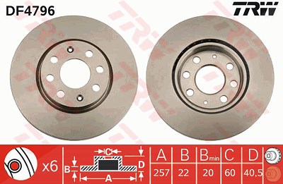 TRW Bremsscheibe DF4796 Bremsscheiben,Scheibenbremsen OPEL,FIAT,VAUXHALL,Corsa D Schrägheck (S07),Corsa E Schrägheck (X15),Adam (M13)