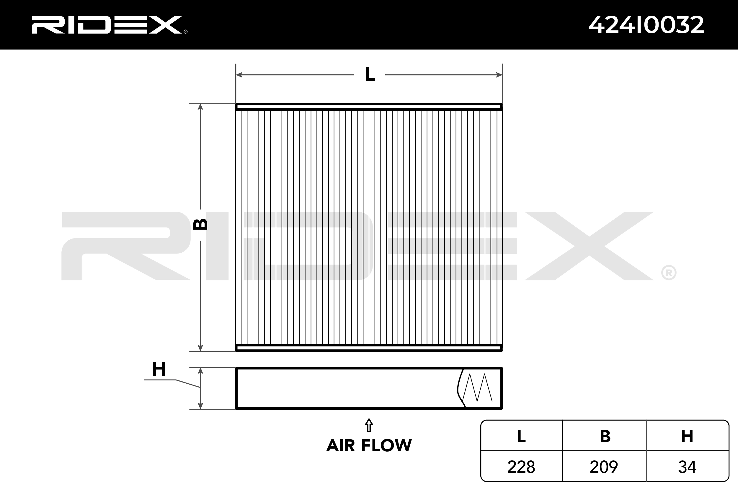 RIDEX Innenraumfilter 424I0032 Filter, Innenraumluft,Pollenfilter FORD,VOLVO,Focus II Schrägheck (DA_, HCP, DP),MONDEO IV Turnier (BA7)