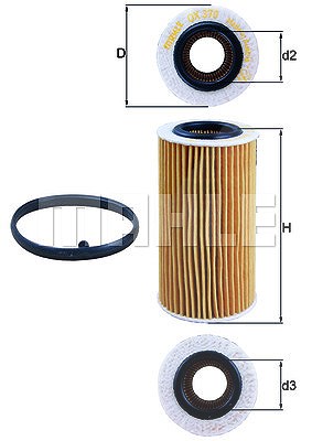 MAHLE ORIGINAL Ölfilter OX 370D1 Motorölfilter,Filter für Öl BMW,VOLVO,3 Limousine (F30, F80),V50 (545),XC60 (156),V70 III (135),V60 (155, 157)