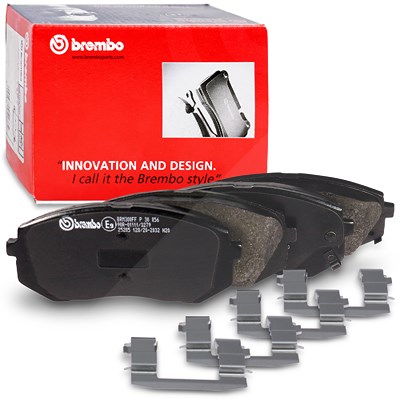 BREMBO Bremsbelagsatz P 30 056 Bremsbeläge,Bremsklötze HYUNDAI,KIA,ix35 (LM, EL, ELH),Tucson (TL, TLE),i40 CW (VF),Kona (OS),SONATA V (NF),i40 (VF)