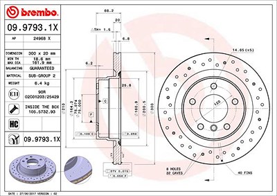 BREMBO Bremsscheibe 09.9793.1X Bremsscheiben,Scheibenbremsen BMW,3 Touring (E91),3 Limousine (E90),1 Schrägheck (E87),1 Schrägheck (F20)