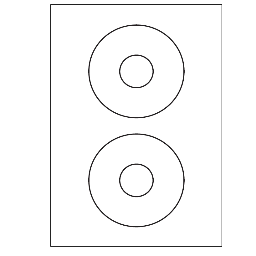 CD-/DVD-Etiketten auf A4 117 mm weiß 100 Blatt Sorex