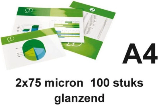 Quantore A4 Laminierfolien glänzend 2x75 Mikron 100 Stück