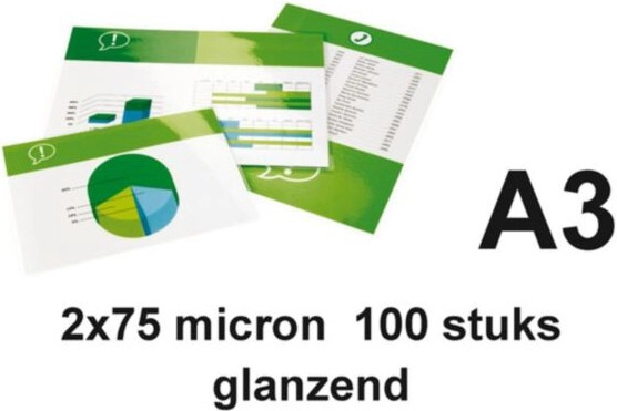 Quantore A3 Laminierfolien glänzend 2x75 Mikron 100 Stück