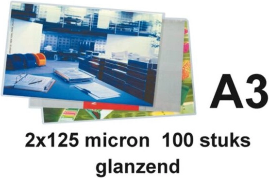 Quantore A3 Laminierfolien glänzend 2x125 Mikron 100 Stück