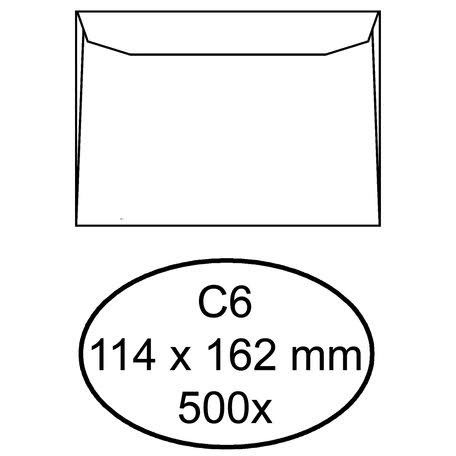 500 weiße gummierte Umschläge C6 114 x 162 mm