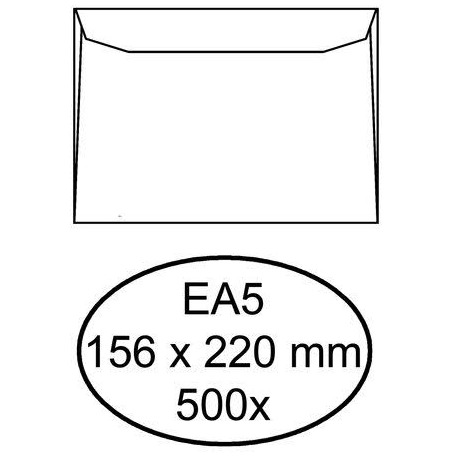 500 weiße gummierte Umschläge EA5 156 x 220 mm