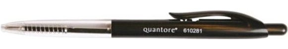 Quantore Kugelschreiber Druckknopf schwarz mittel