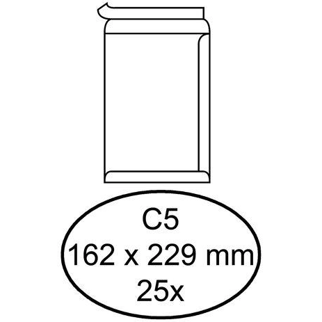 25 weiße selbstklebende Umschläge 100gr C5 162 x 229 mm