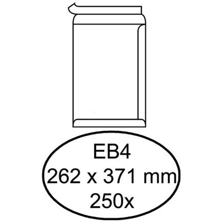 250 weiße selbstklebende Umschläge 120gr EB4 262 x 371 mm