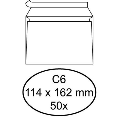 50 weiße selbstklebende Umschläge C6 114 x 162 mm