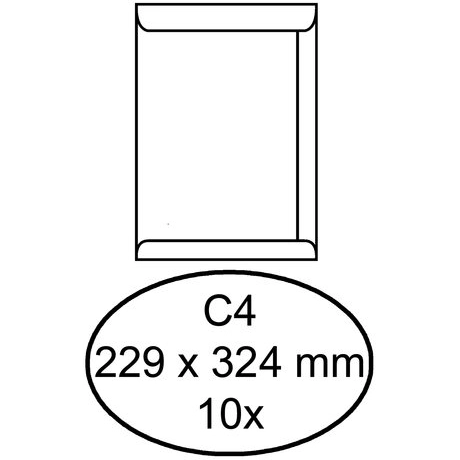 10 weiße selbstklebende Umschläge 120gr C4 229 x 324 mm