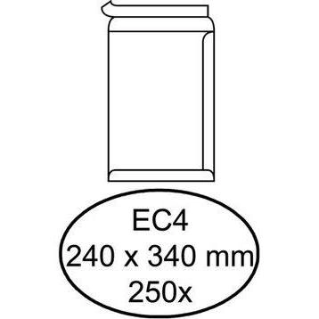 250 weiße selbstklebende Umschläge 120gr EC4 240 x 340 mm