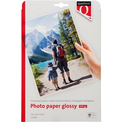 Quantore A4 Fotopapier hochglanz 250 Gramm 50 Blatt