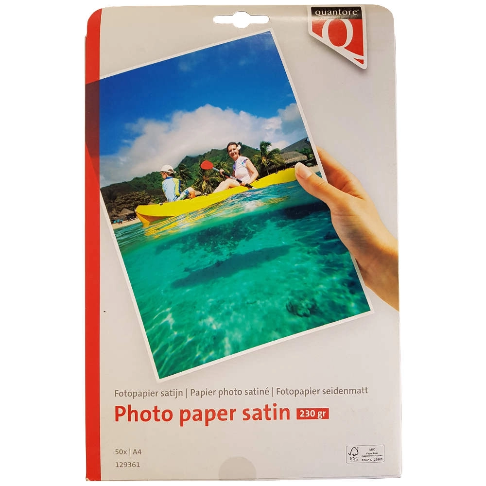 Quantore A4 Fotopapier seidenmatt 230 Gramm 50 Blatt