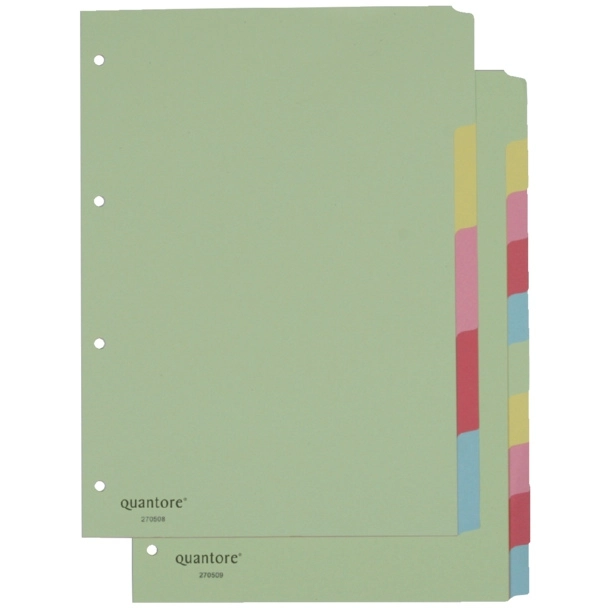 Registerkarten 4-Loch 5-teilig Karton sortiert Quantore