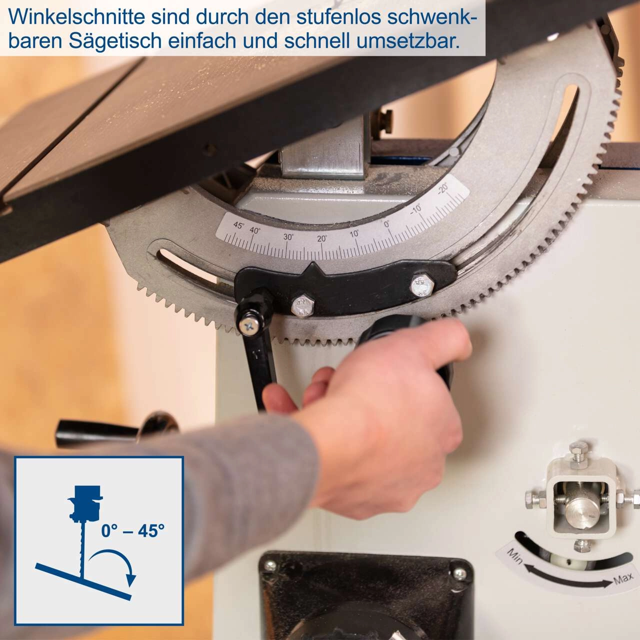 Bandsäge BASA3 Scheppach - 230V | 800W | max. Durchlasshöhe: 205 mm / Durchlassbreite: 306mm