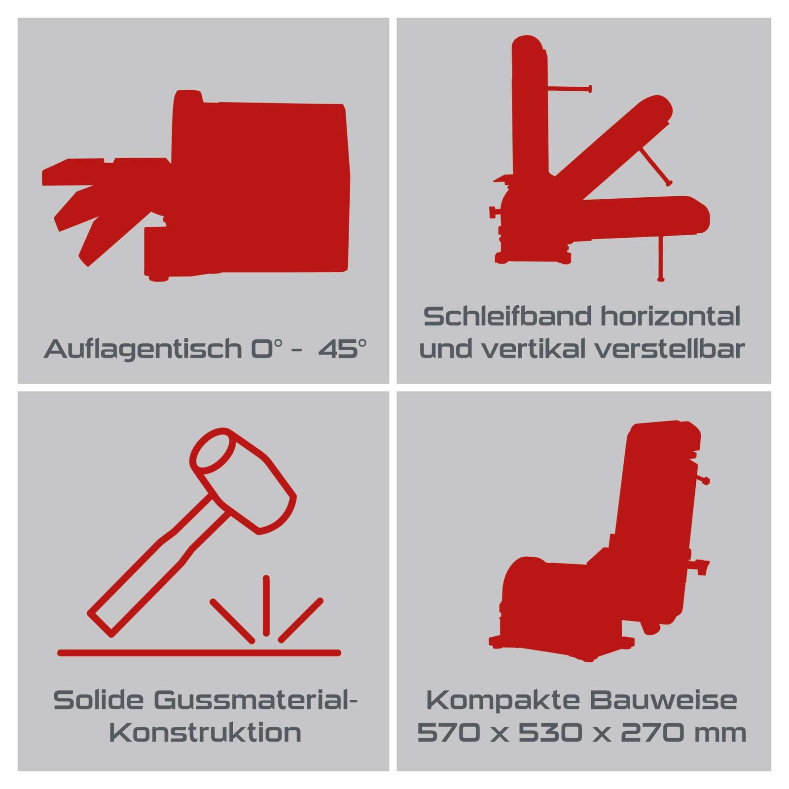 Band- und Tellerschleifer PX-BTS-450 Practixx - 450W | 100 x 915 mm Band | 150mm Schleifteller