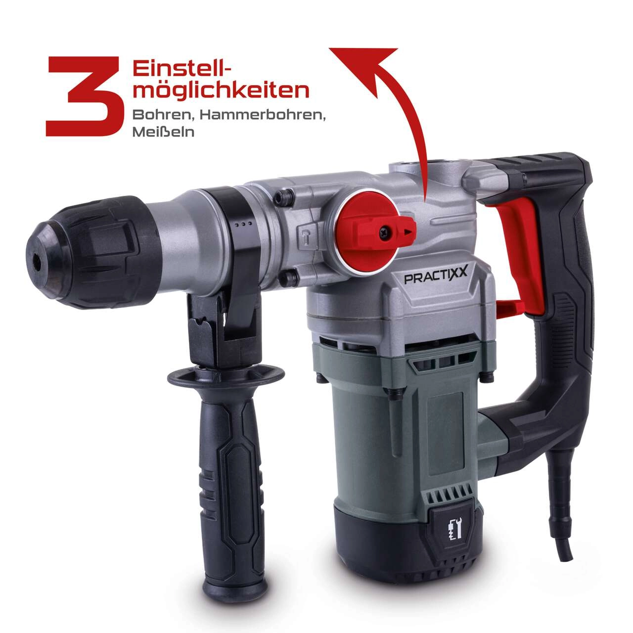 Bohrhammer PX-BH-5 Practixx - 5J | Vario-Speed | 1050W | SDS-Plus | inkl. Koffer, Bohrer & Zubehör