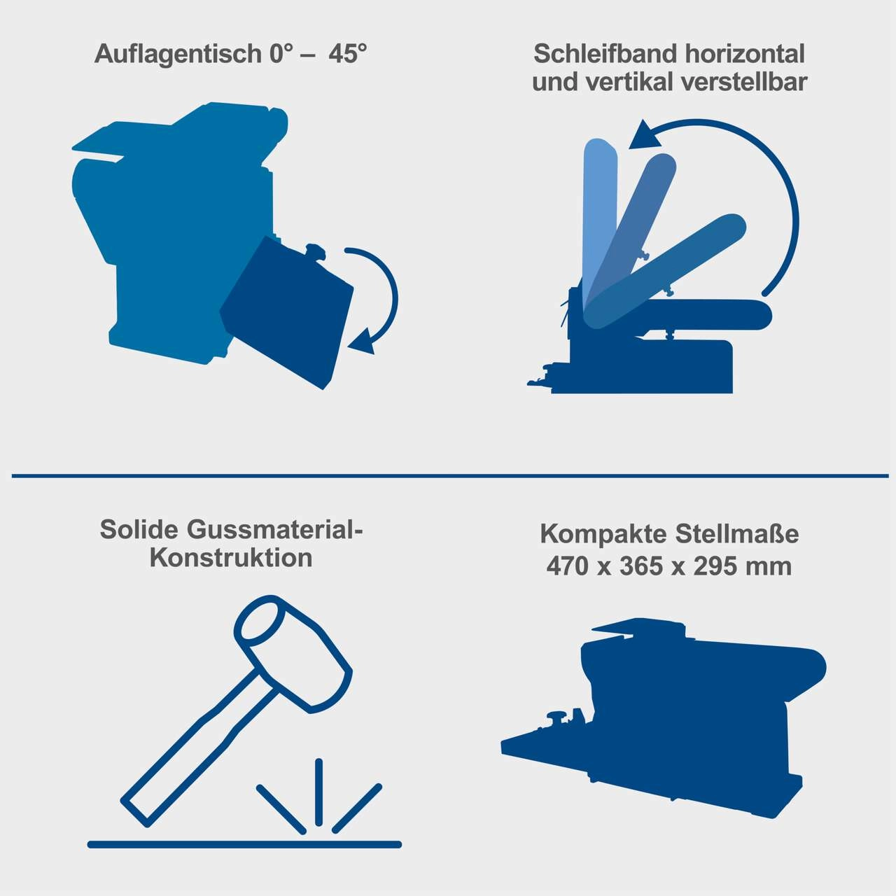 Band- und Tellerschleifer BTS800 scheppach - 230V 50Hz 370W