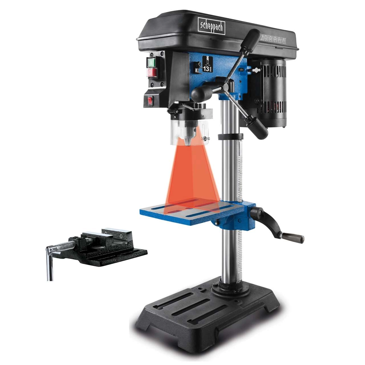 Tischbohrmaschine DP16SL Scheppach - 550W | Bohrfutter 13mm | Variable Drehzahl | Laser