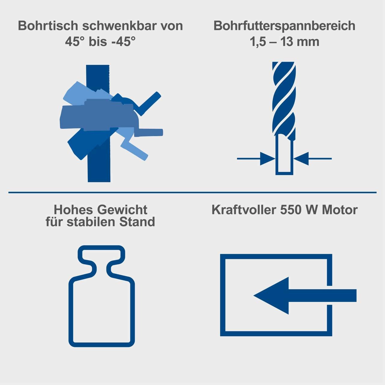 Tischbohrmaschine DP16SL Scheppach - 550W | Bohrfutter 13mm | Variable Drehzahl | Laser