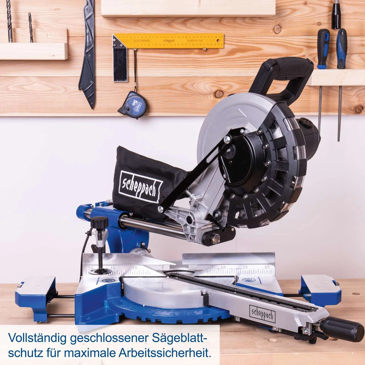 Kappzugsäge HM254 Scheppach - inkl. 2. Sägeblätter | 2000W | 340mm Schnittbreite | 90mm Schnitthöhe