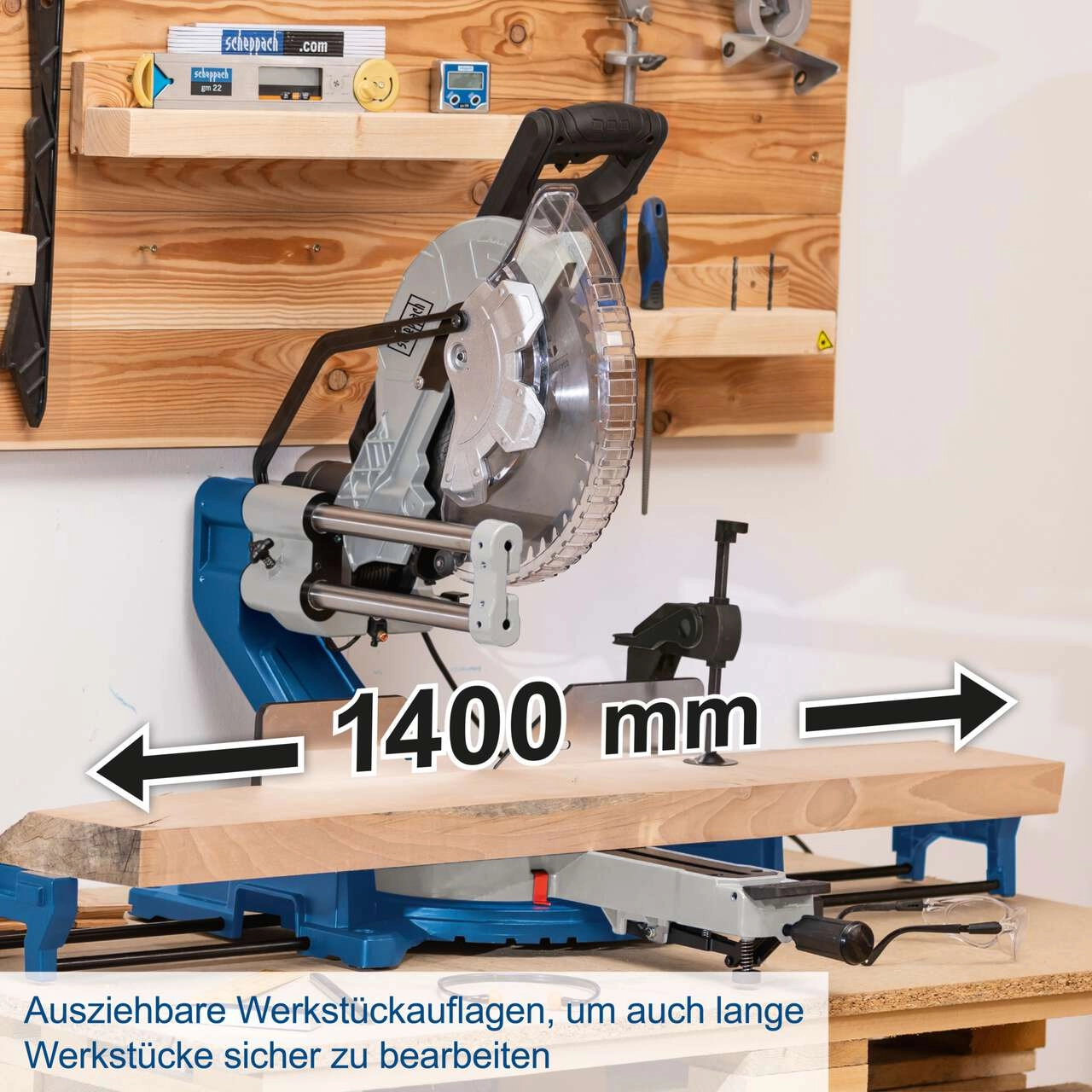 Kapp-Zugsäge HM305SL Scheppach- Schnitthöhe 180 x 340mm | Laser | Softstart | Posaunenauszug