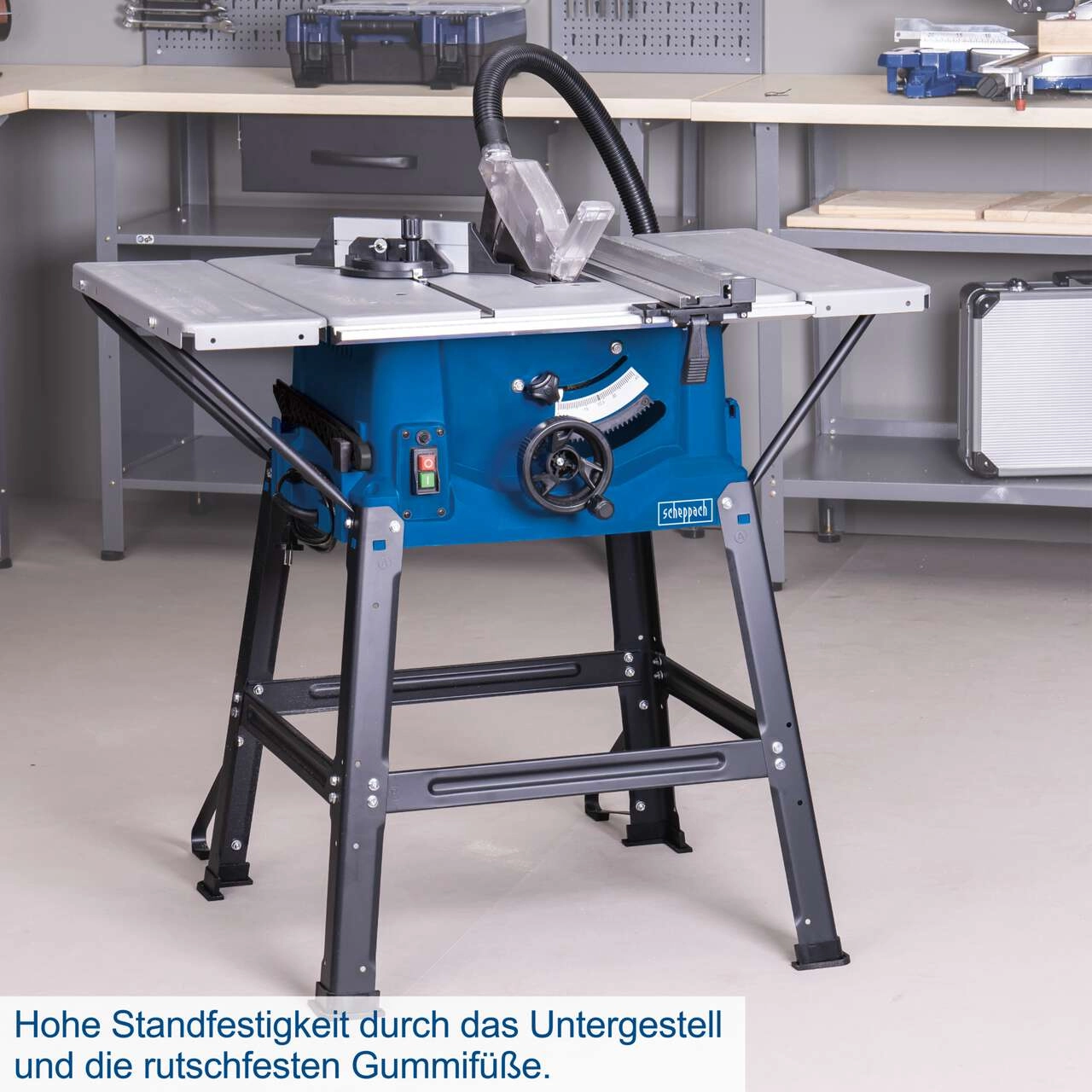 Tischkreissäge HS100S Scheppach - 85mm Schnitthöhe | 2000W | inkl. Verbreiterungen & Untergestell