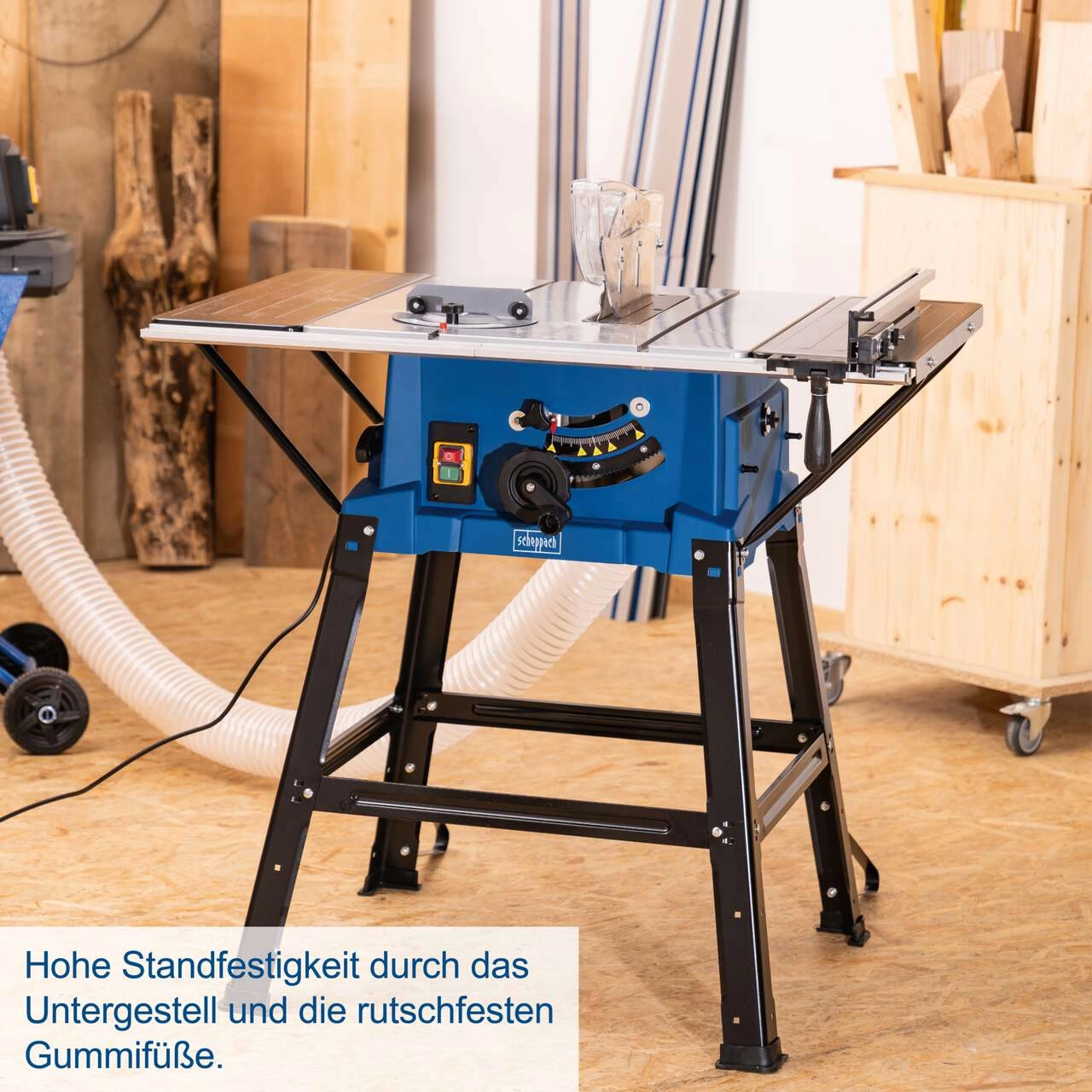 Tischkreissäge HS110 Scheppach - 87mm Schnitthöhe | 2000W | inkl. Verbreiterungen & Untergestell