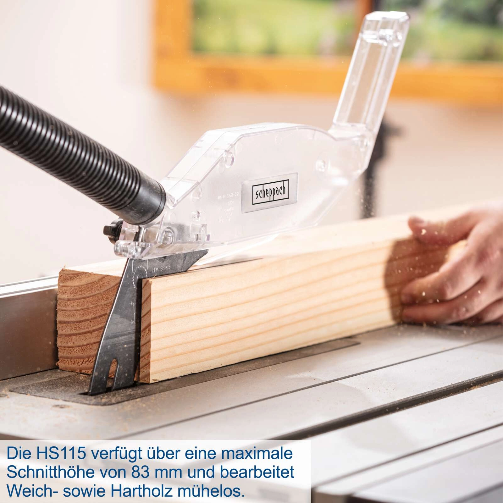 Tischkreissäge HS115 Scheppach - 230V | 2000W | 83mm Schnitthöhe | ausziehbarer Schiebeschlitten | o
